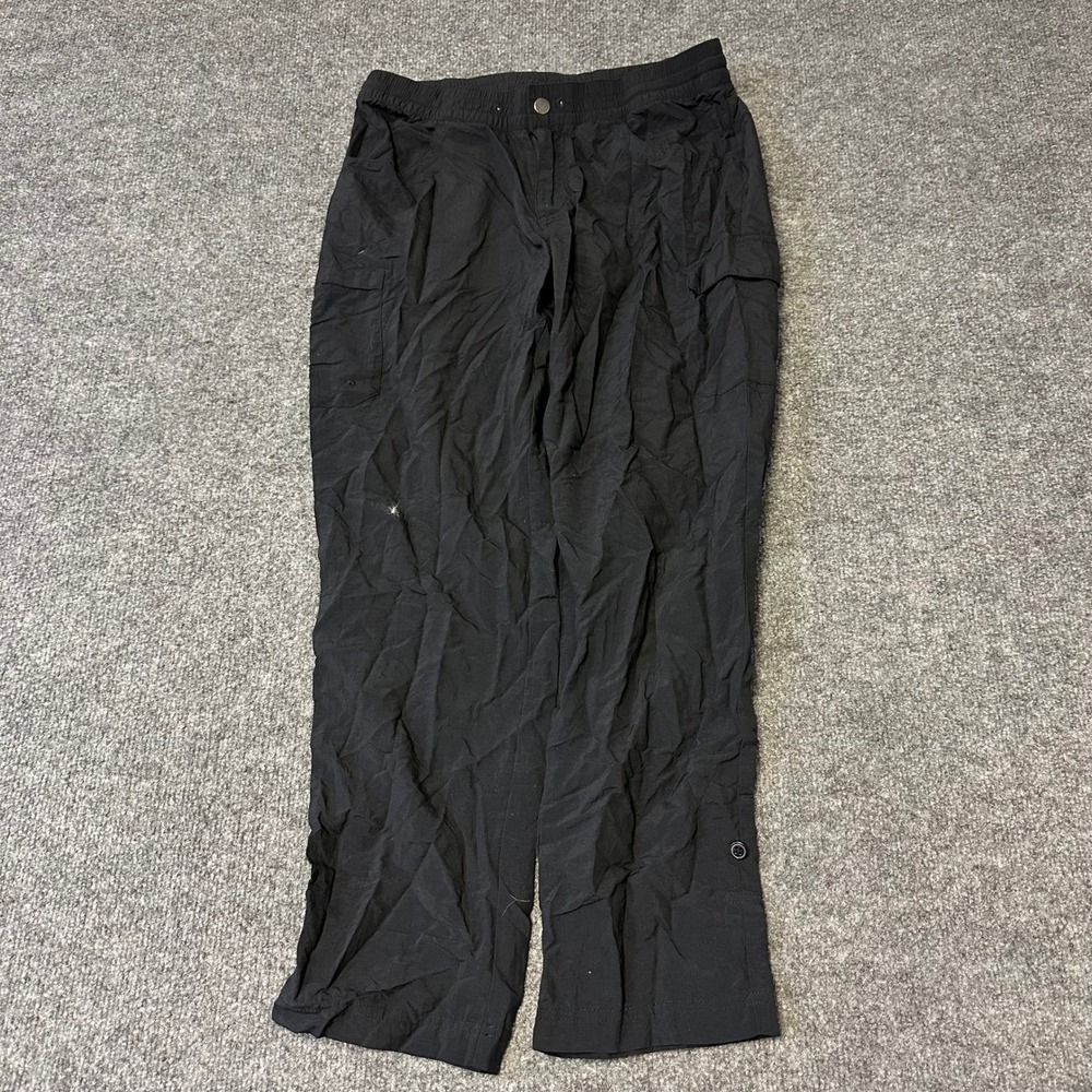 Columbia Cargo Pants Womens Size S Black Nylon Lightweight Hiking Outdoor 27L